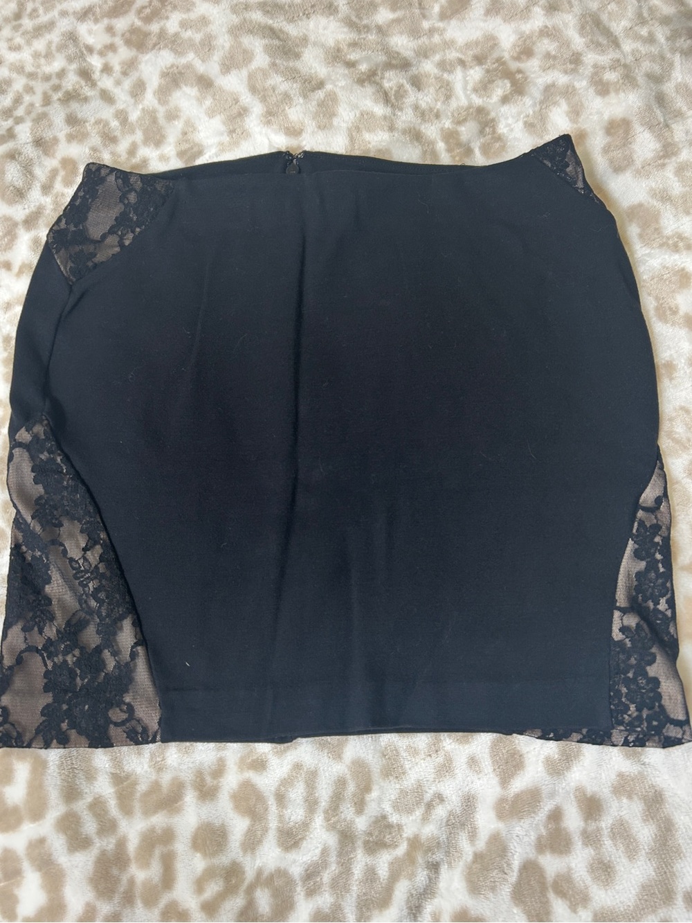 Express Black Lace-Panel Pencil Skirt